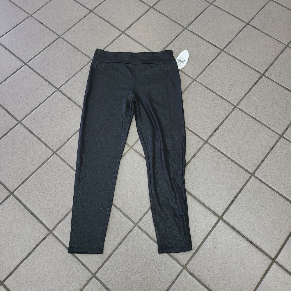 NWT Girls XL(16) Colorful Planet Coated Black Leggings Pants Casual Dressy